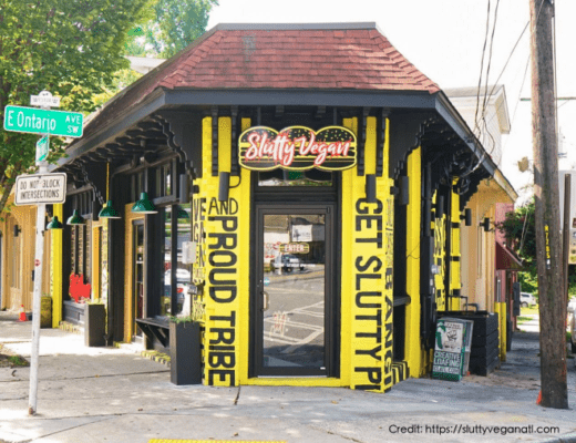 Store Front of Restaurant Slutty Vegan